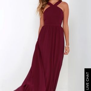 Lulus Air of Romance Burgundy Dress
